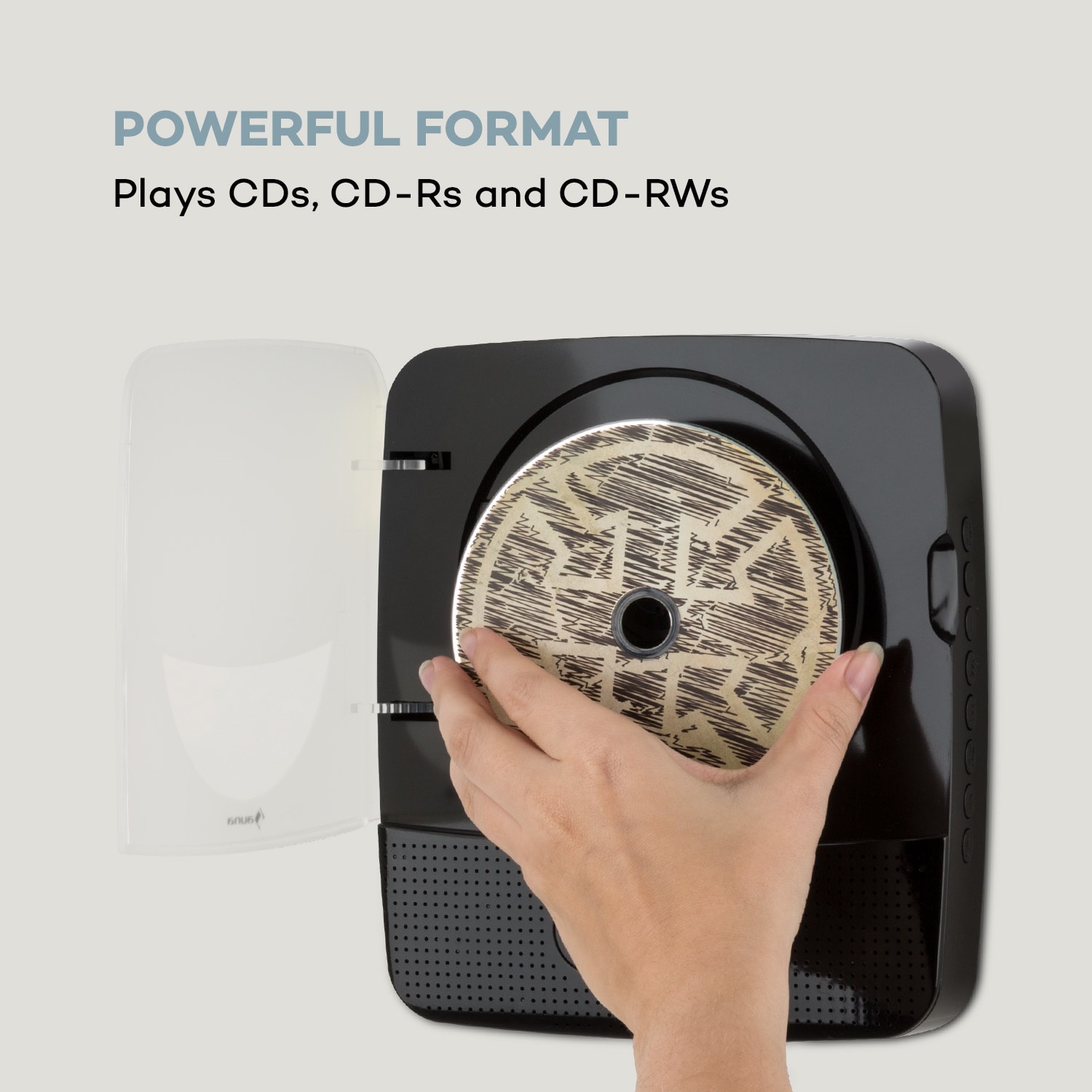Auna Vertiplay, CD prehrávač, bluetooth, nočné svetlo, FM rádio, AUX, digitálne hodiny, čierny – Obrázok 3