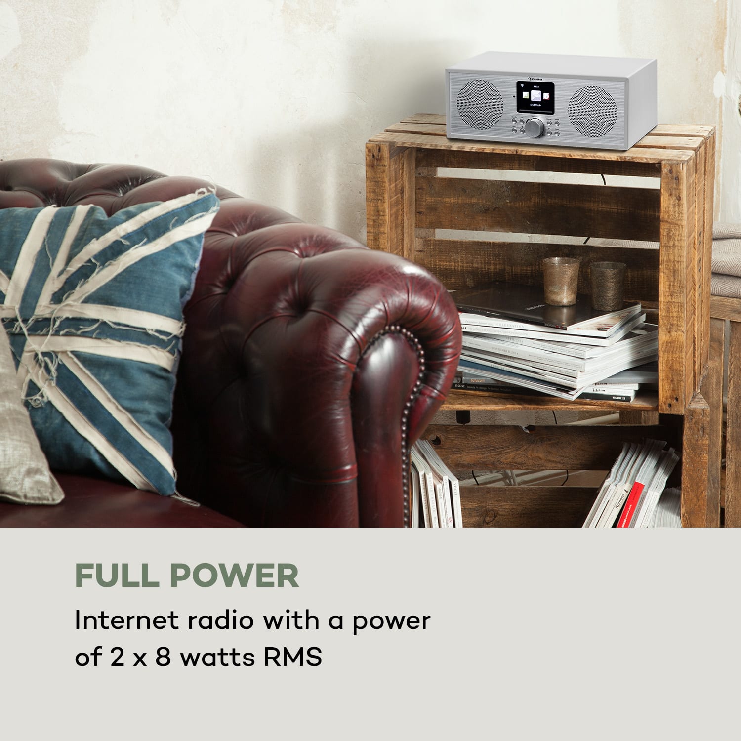 Auna Silver Star Stereo, internetové DAB+/FM rádio, WiFi, BT, DAB+/FM, biele