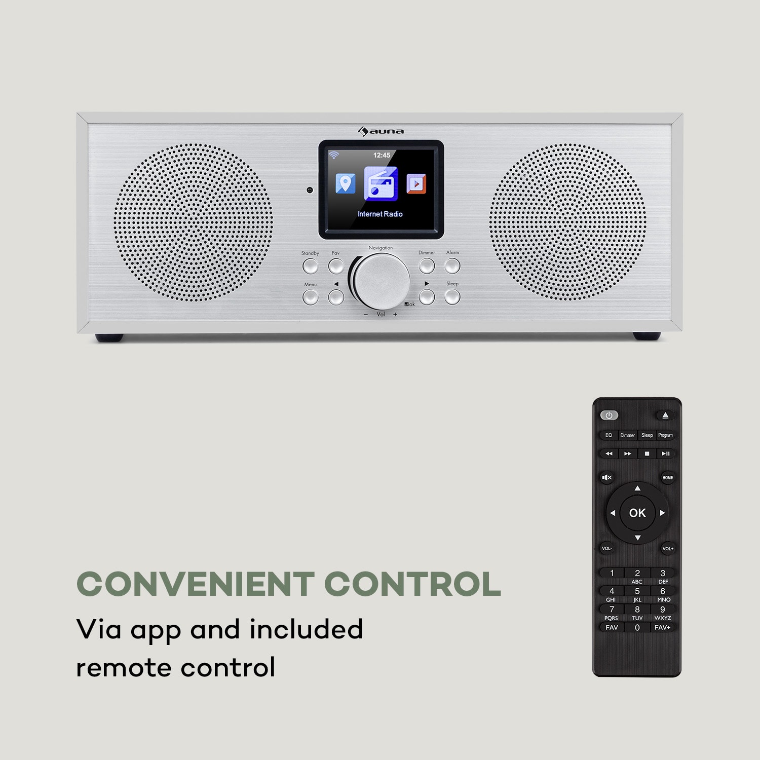 Auna Silver Star Stereo, internetové DAB+/FM rádio, WiFi, BT, DAB+/FM, biele – Obrázok 2