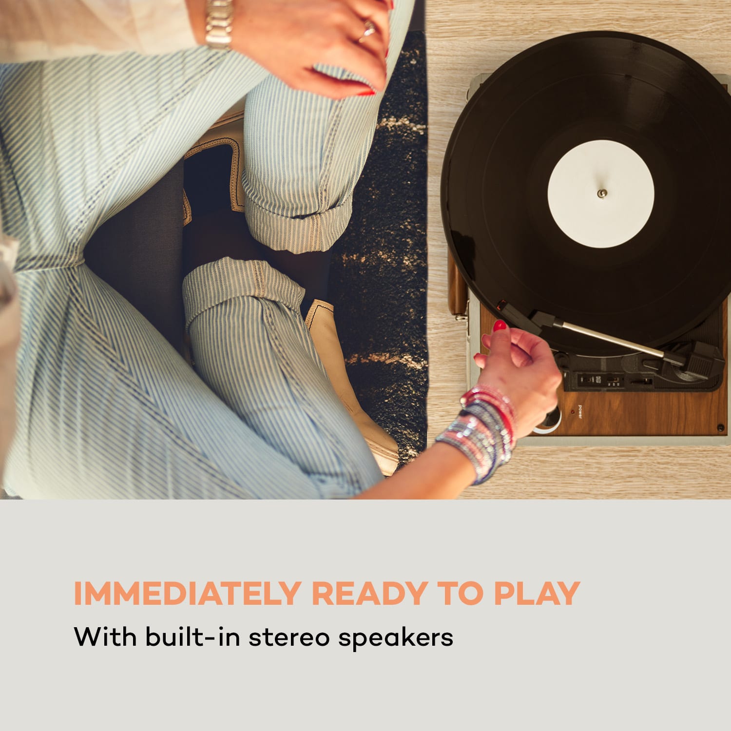 Auna Peggy Sue, gramofón, stereo reproduktory, USB pripojenie, strieborný – Obrázok 3