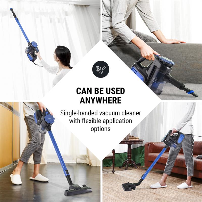 OneConcept CleanTurbo, cyklónový ručný vysávač, 600 W, MultiCyclonic System, modrý