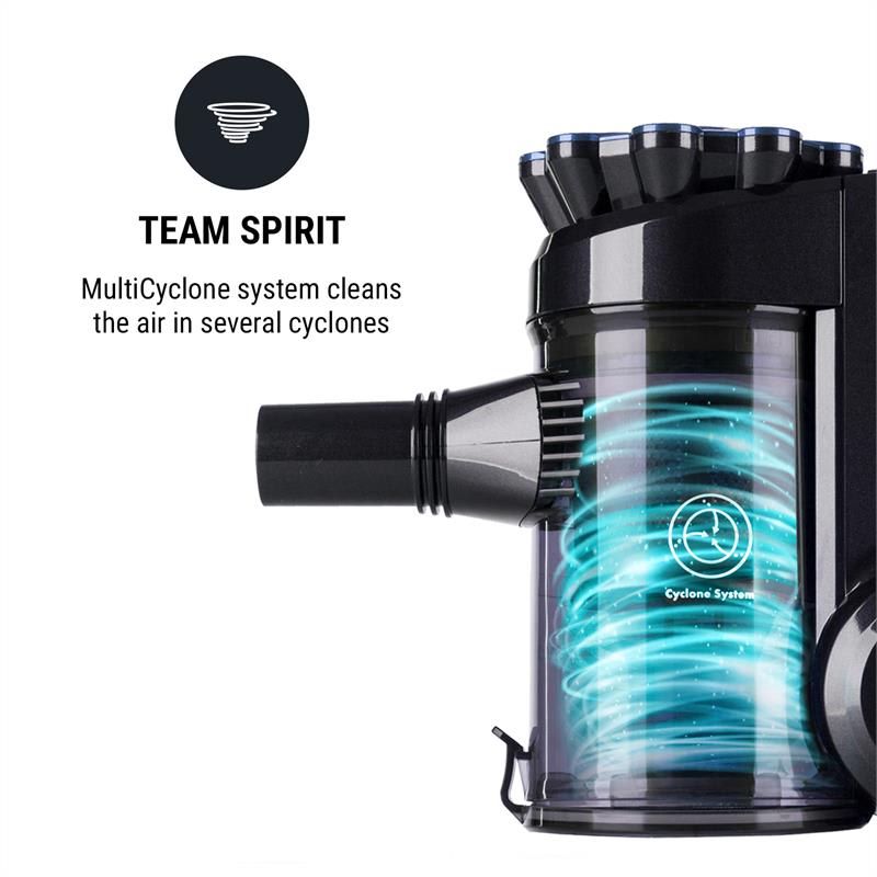 OneConcept CleanTurbo, cyklónový ručný vysávač, 600 W, MultiCyclonic System, modrý – Obrázok 3