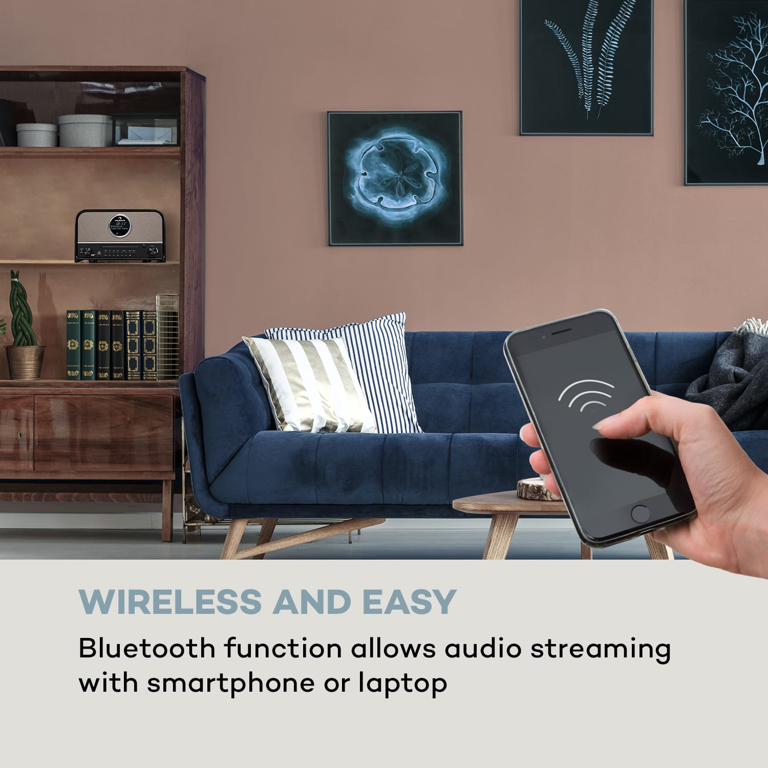 Auna Columbia, DAB rádio, 60 W max., CD, DAB+/FM tuner, BT, MP3, USB, čierne – Obrázok 4