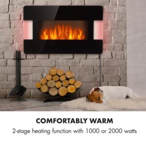 Klarstein Belfort Light & Fire, elektrický krb, 1000/2000 W, diaľkové ovládanie, čierny