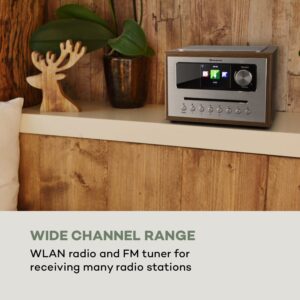 Auna Silver Star CD Cube, rádio, bluetooth, HCC displej, drevo, hnedé