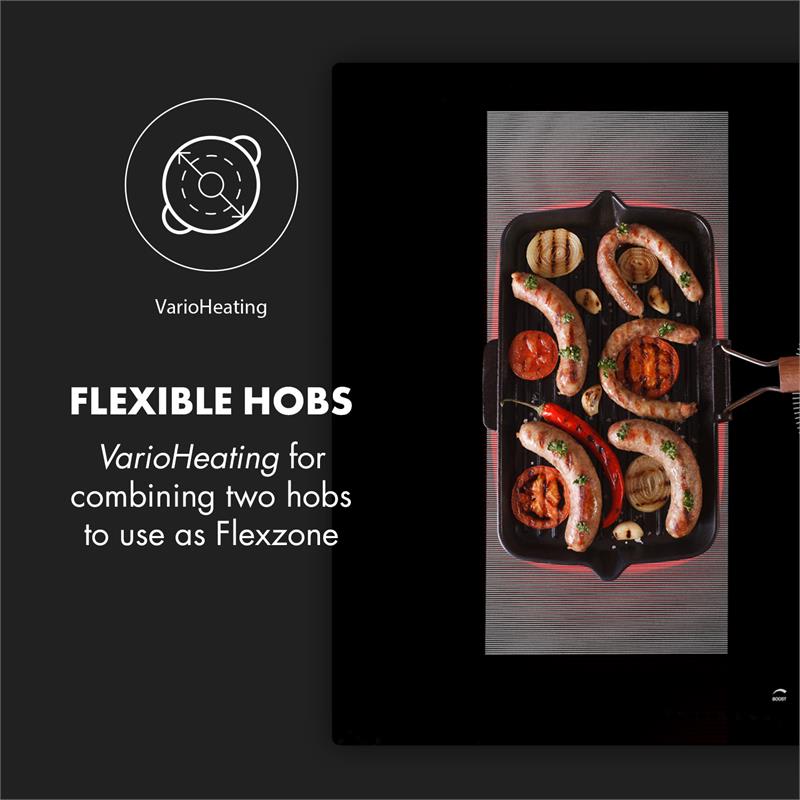 Klarstein Delicatessa 90 Hybrid, vstavaná indukčná varná doska, 5 zón, 7000 W, čierna – Obrázok 2