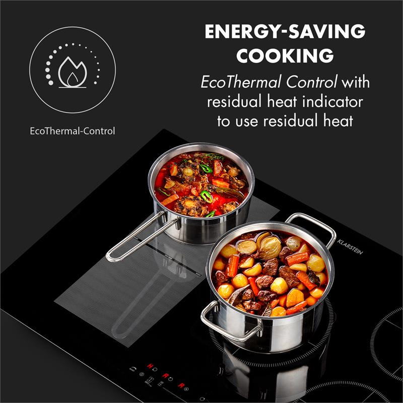 Klarstein Delicatessa 90 Hybrid, vstavaná indukčná varná doska, 5 zón, 7000 W, čierna – Obrázok 4