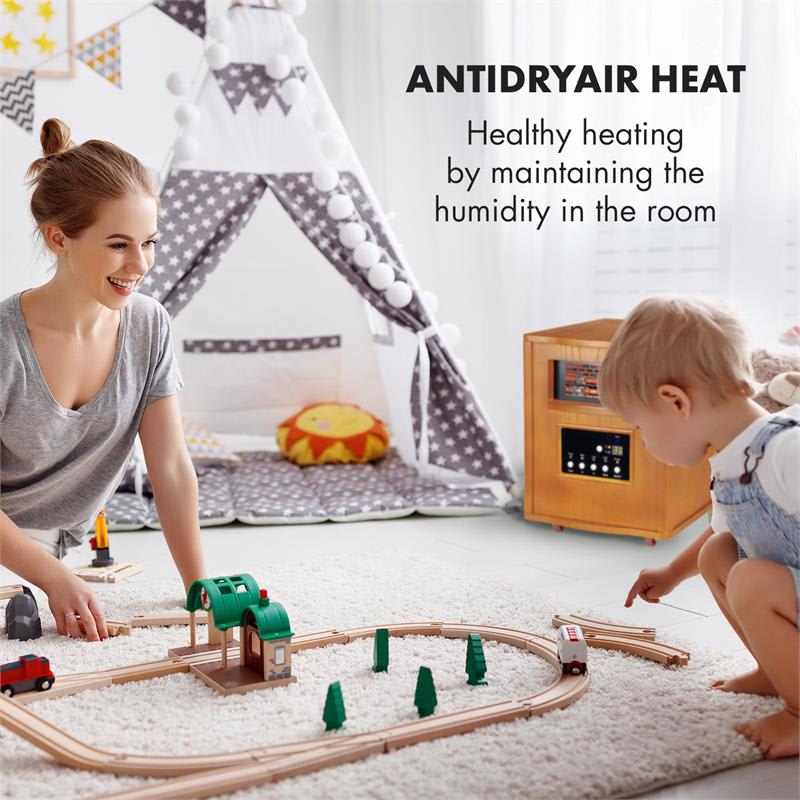 Klarstein Heatbox, infračervený ohrievač, 1500 W, 12-hod. časovač, diaľkový ovládač, dub – Obrázok 2
