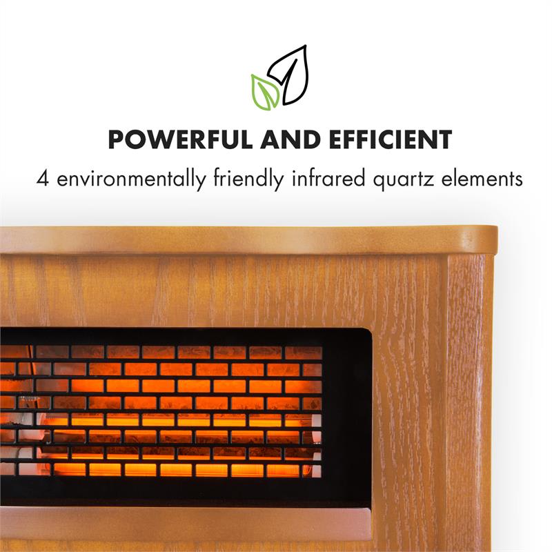 Klarstein Heatbox, infračervený ohrievač, 1500 W, 12-hod. časovač, diaľkový ovládač, dub – Obrázok 4