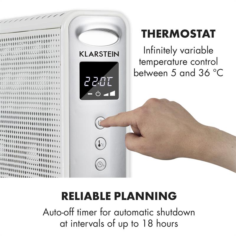 Klarstein Hot Spot Rolling Wave 2000, stojanový ohrievač, 2000 W, 4 vykurovacie telesá, AntiDryAir Heat – Obrázok 4