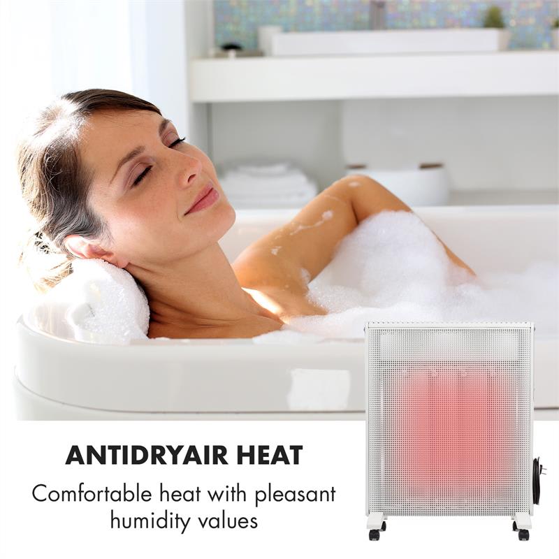 Klarstein Hot Spot Rolling Wave 2500, stojanový ohrievač, 2500 W, 4 vykurovacie telesá, AntiDryAir Heat – Obrázok 2