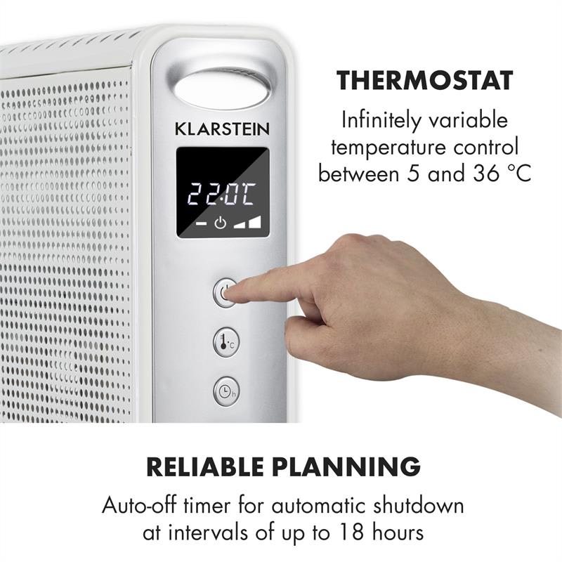 Klarstein Hot Spot Rolling Wave 2500, stojanový ohrievač, 2500 W, 4 vykurovacie telesá, AntiDryAir Heat – Obrázok 4