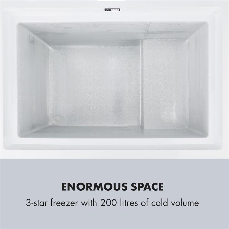 Klarstein Iceblokk Eco, mraziaci box, A+++, 200 l, 4 závesné koše, kolieska, biely – Obrázok 4
