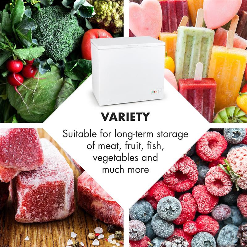 Klarstein Iceblokk Eco, mraziaci box, A+++, 200 l, 4 závesné koše, kolieska, biely – Obrázok 5