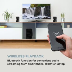 Auna Z-Plus, 5.1 reproduktorový systém, 70 W, OneSide subwoofer, BT, USB, SD