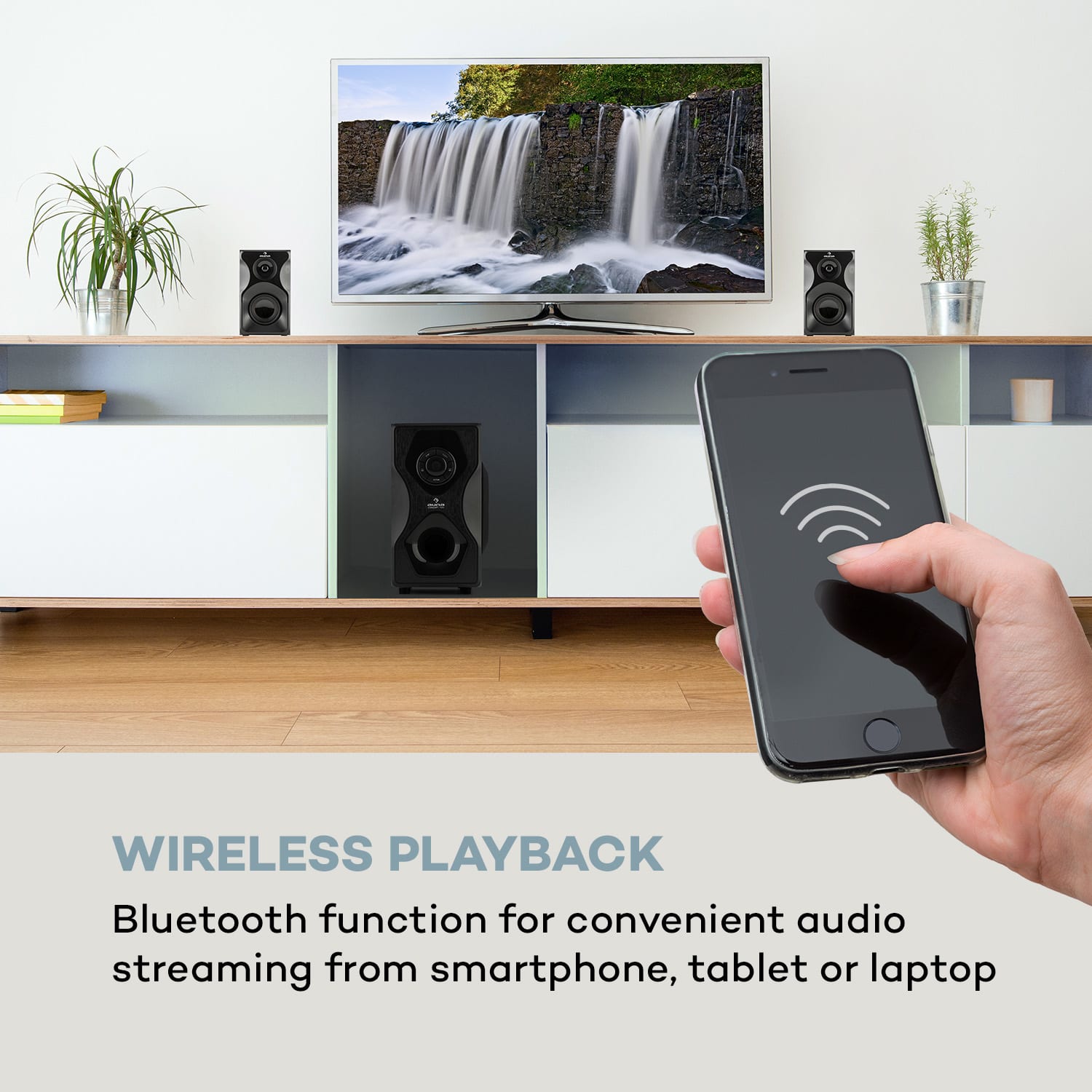 Auna Concept 720, 5.1 reproduktorový systém, 95 W, OneSide subwoofer, BT, USB, SD