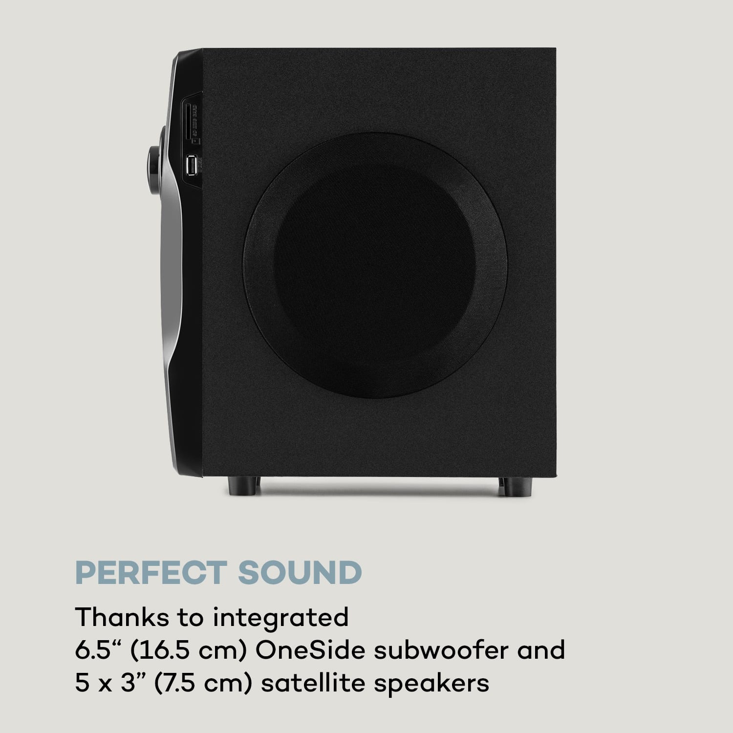 Auna Concept 720, 5.1 reproduktorový systém, 95 W, OneSide subwoofer, BT, USB, SD – Obrázok 4