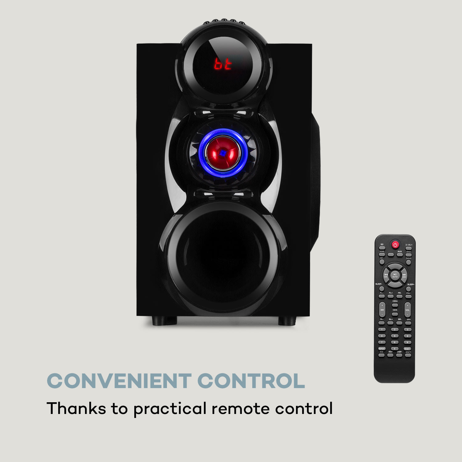 Auna X-Gaming, 5.1 surround zvukový systém, 380 W max., OneSide subwoofer, BT, USB, SD – Obrázok 4