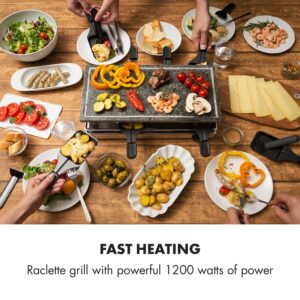 Klarstein Gourmette, rakletový gril, 1200 W, grilovacia platňa z prírodného kameňa, 8 osôb, ušľachtilá oceľ