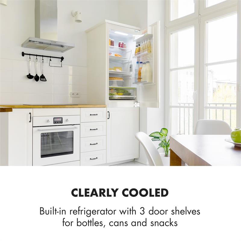 Klarstein CoolZone, vstavaná chladnička s mrazničkou, 241 litrov, A+, 41 dB, biela