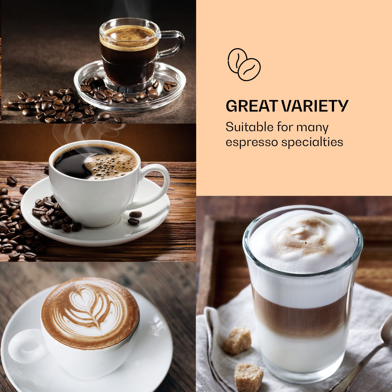 Klarstein BellaVita Espresso, kávovar, 20 bar, 1575 W, 900 ml, strieborný – Obrázok 5