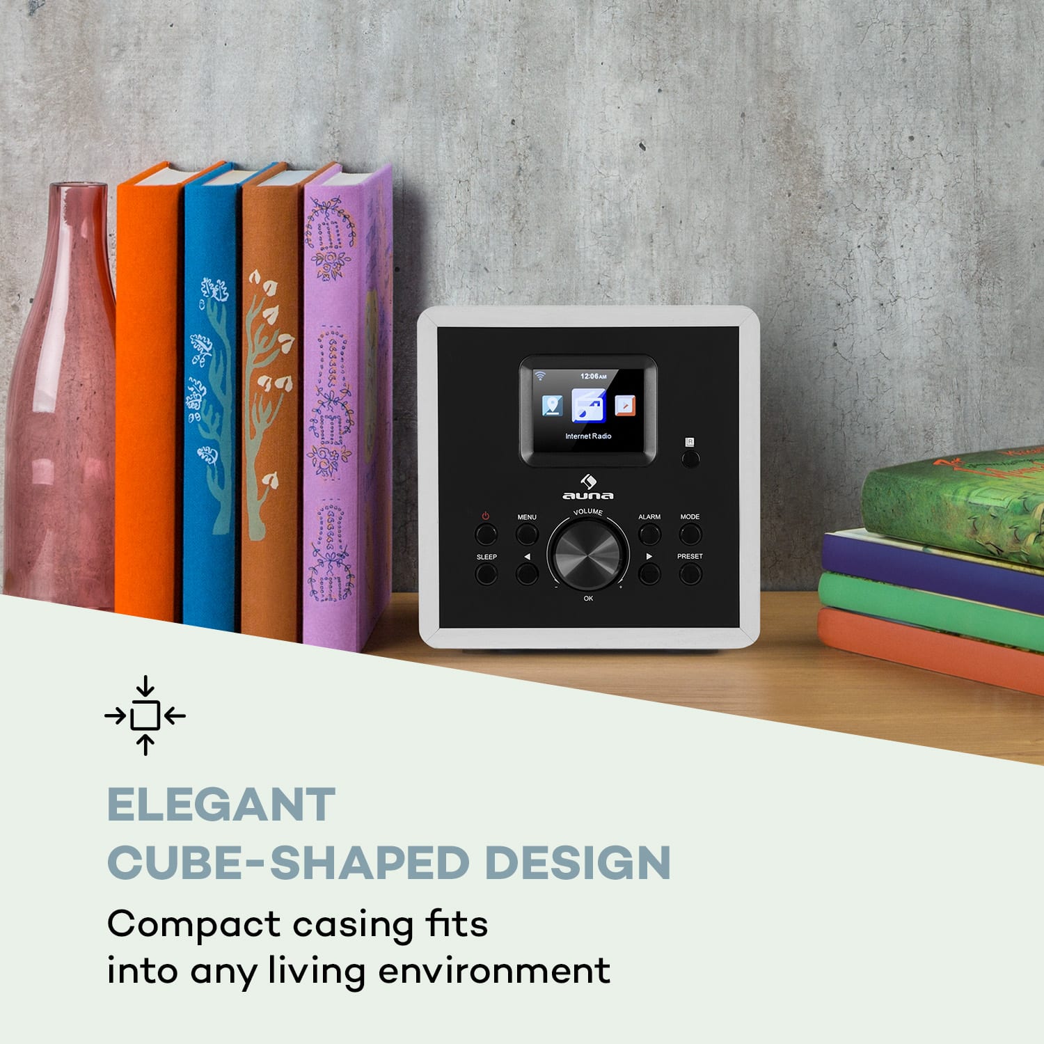 Auna Radio Gaga 2.0, internetové rádio, DAB+, WLAN, FM, bluetooth, AUX, biele