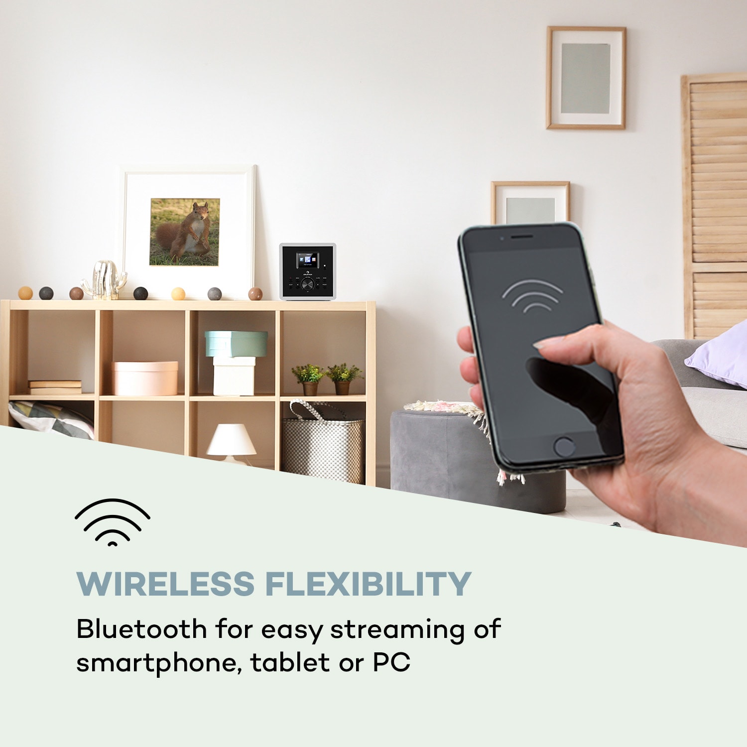 Auna Radio Gaga 2.0, internetové rádio, DAB+, WLAN, FM, bluetooth, AUX, biele – Obrázok 5