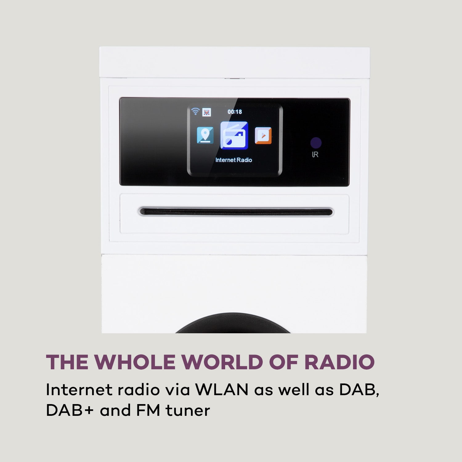 Auna Karaboom 100 Wifi, vežový reproduktor, internetové rádio, DAB+, BT, 120 W, biely – Obrázok 2