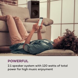 Auna Karaboom 100 Wifi, vežový reproduktor, internetové rádio, DAB+, BT, 120 W, čierny