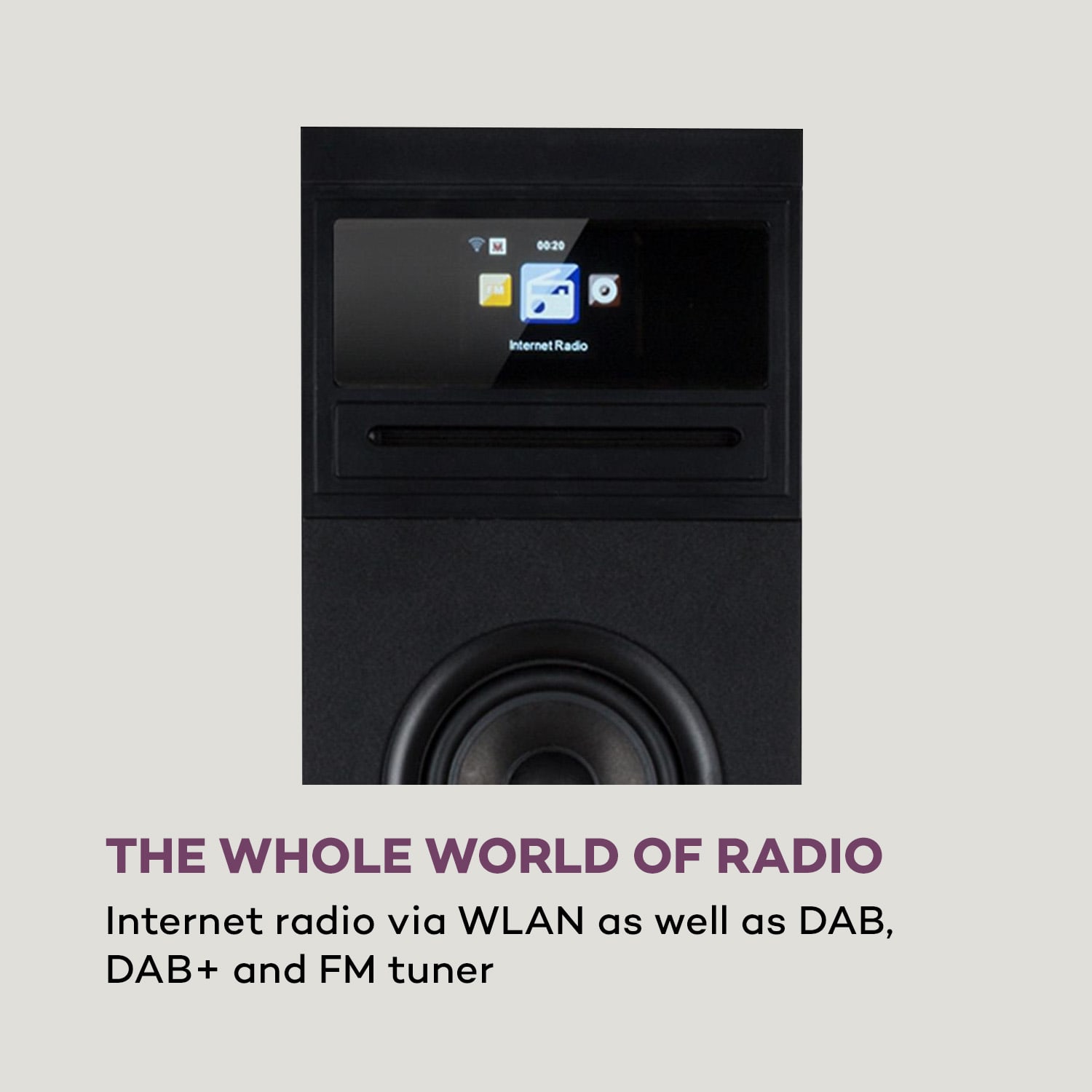 Auna Karaboom 100 Wifi, vežový reproduktor, internetové rádio, DAB+, BT, 120 W, čierny – Obrázok 2