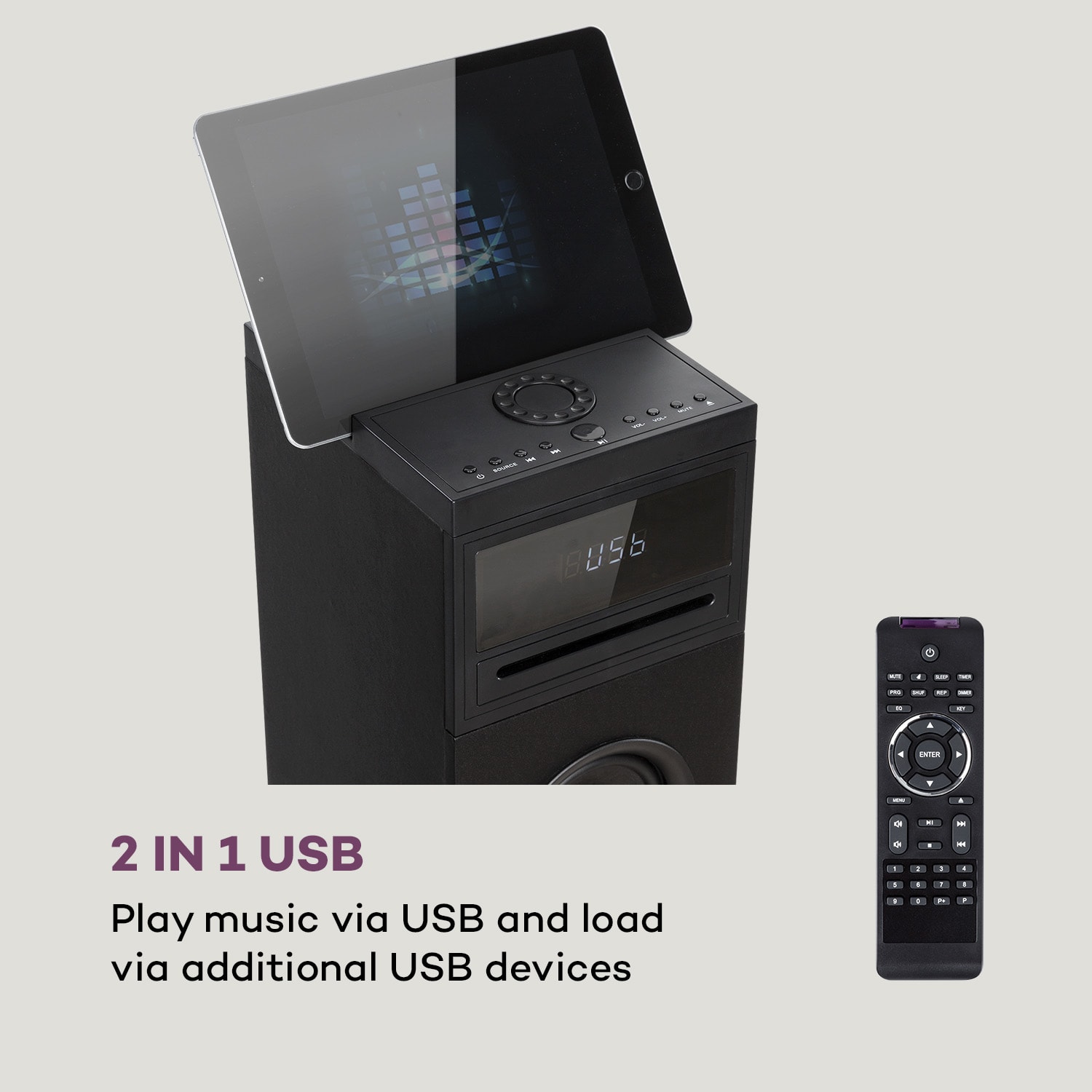 Auna Karaboom 100 Wifi, vežový reproduktor, internetové rádio, DAB+, BT, 120 W, čierny – Obrázok 5
