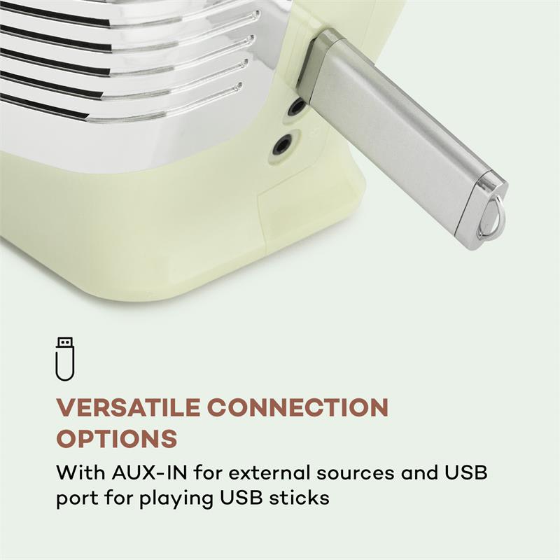 Auna RCD-70 DAB, retro CD rádio, FM, DAB+, CD prehrávač, USB, bluetooth, krémové – Obrázok 3