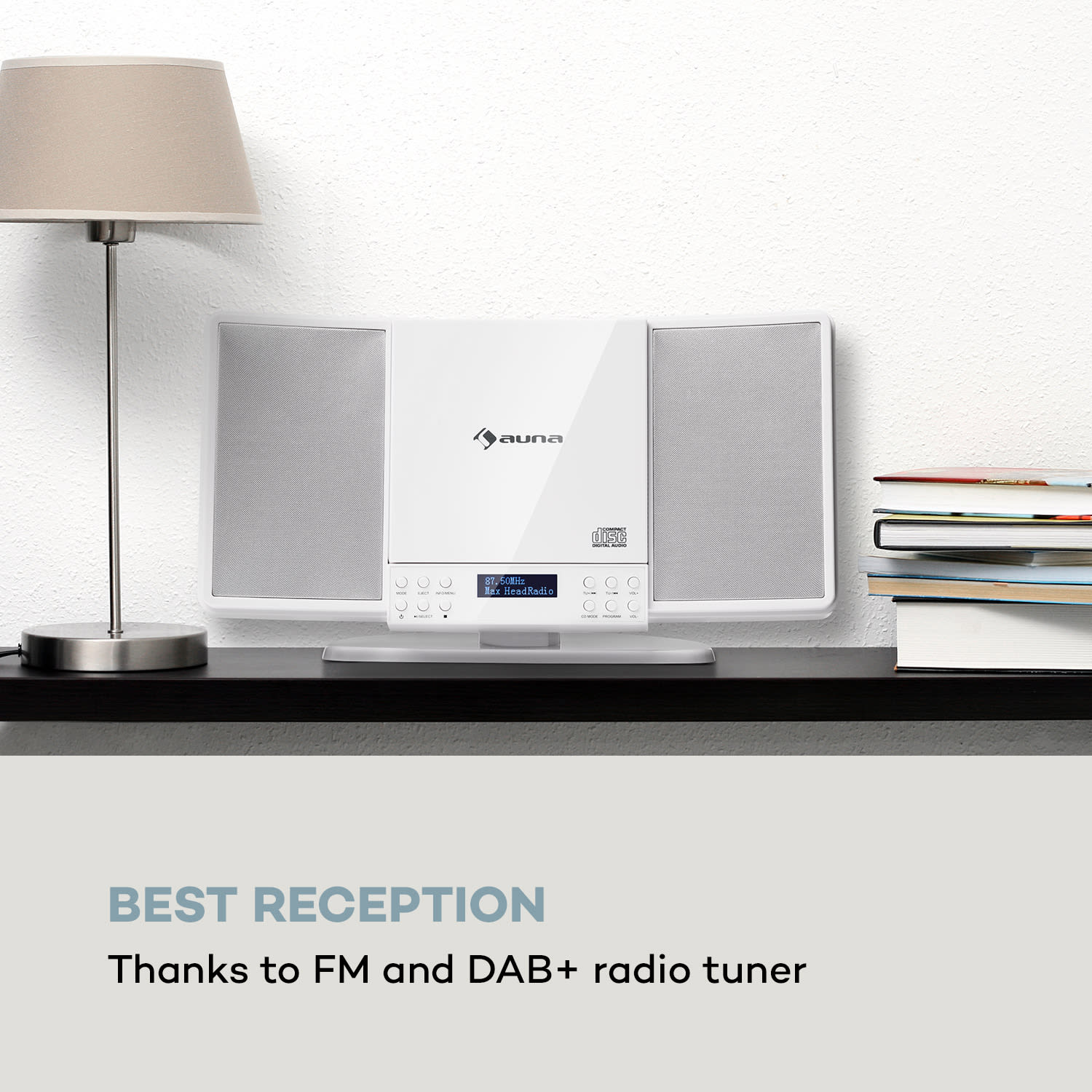 Auna V14-DAB, Vertikálny stereo systém, CD FM a DAB+ tuner, BT, biely