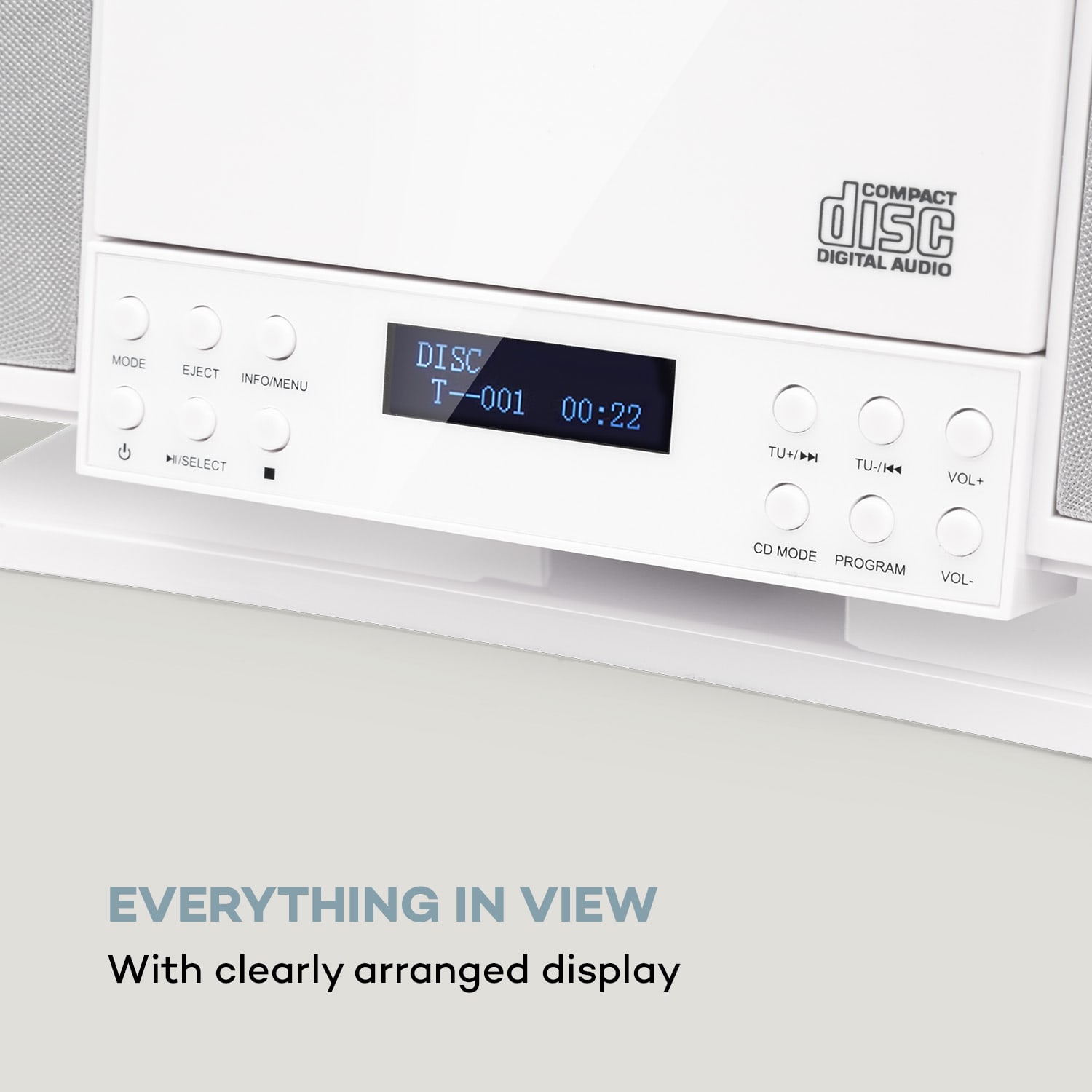 Auna V14-DAB, Vertikálny stereo systém, CD FM a DAB+ tuner, BT, biely – Obrázok 5
