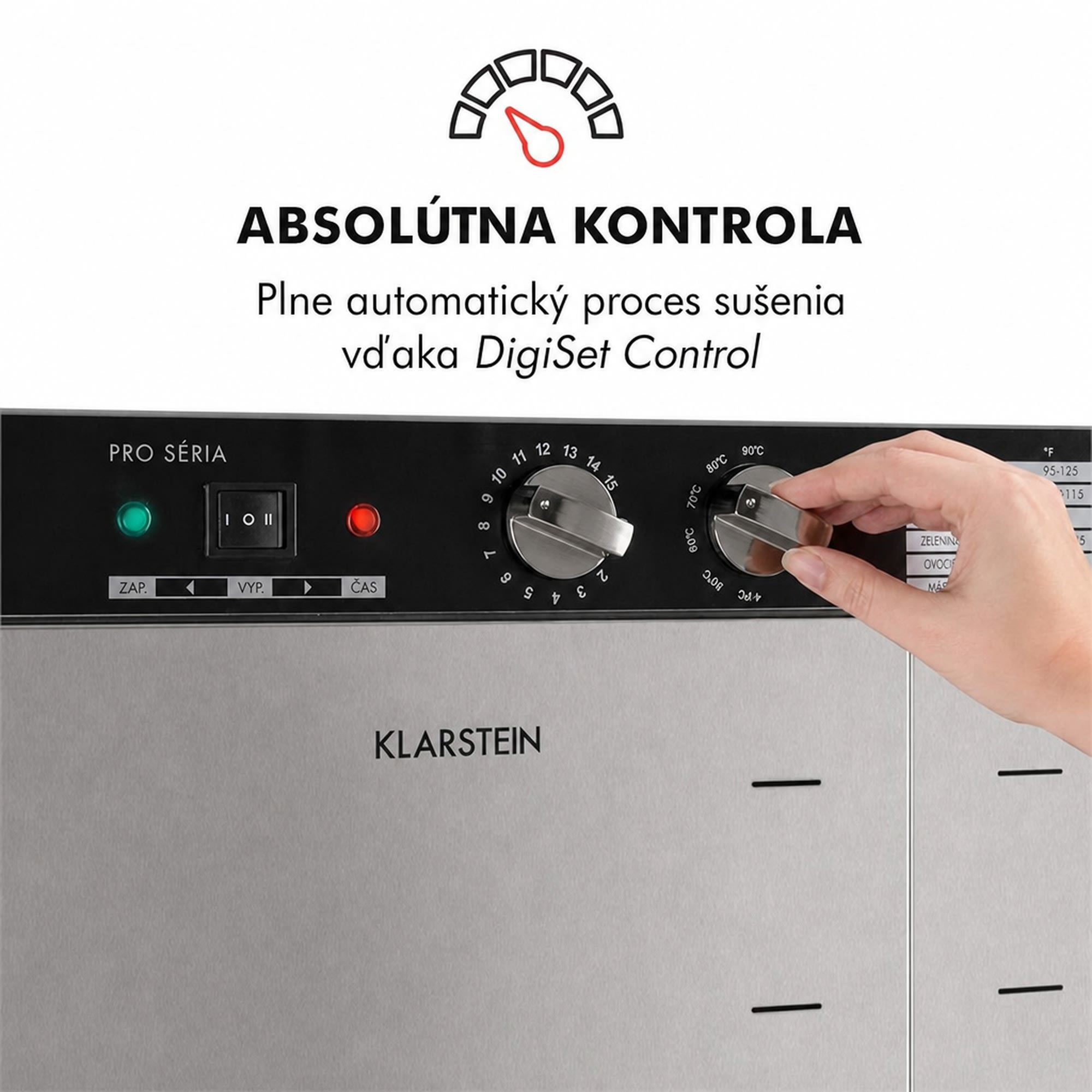 Klarstein Master Jerky 24, sušička potravín, 5850 W, 40-90 °C, 15-hod. časovač, nehrdzavejúca oceľ, strieborná – Obrázok 2