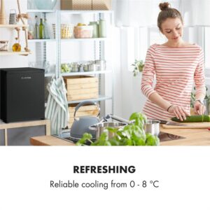 Klarstein Nagano S, mini chladnička, 38 l, 0 dB, 0 - 8 °C, nehlučná, 54,5 cm, čierna