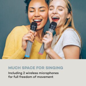 Auna Karaboom 100 Sing, karaoke vežový reproduktor, 120 W max., CD prehrávač, 2 bezdrôtové mikrofóny
