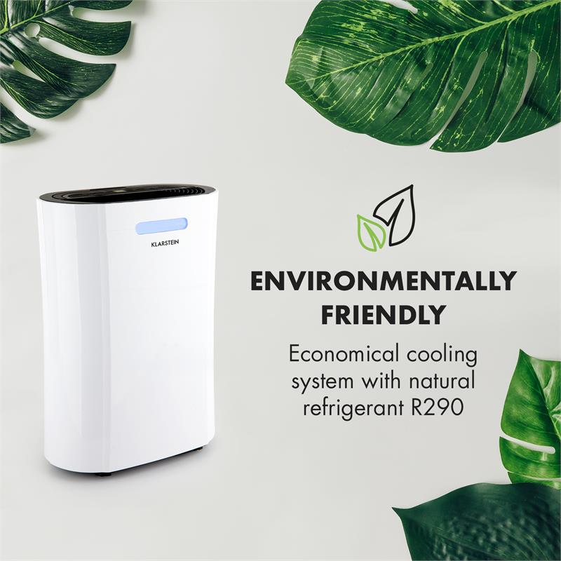 Klarstein AeroDry 10, odvlhčovač vzduchu, 265 W, 10 l/d, 135 m³/h, 25 m², DrySelect, 37 dB, biely – Obrázok 2