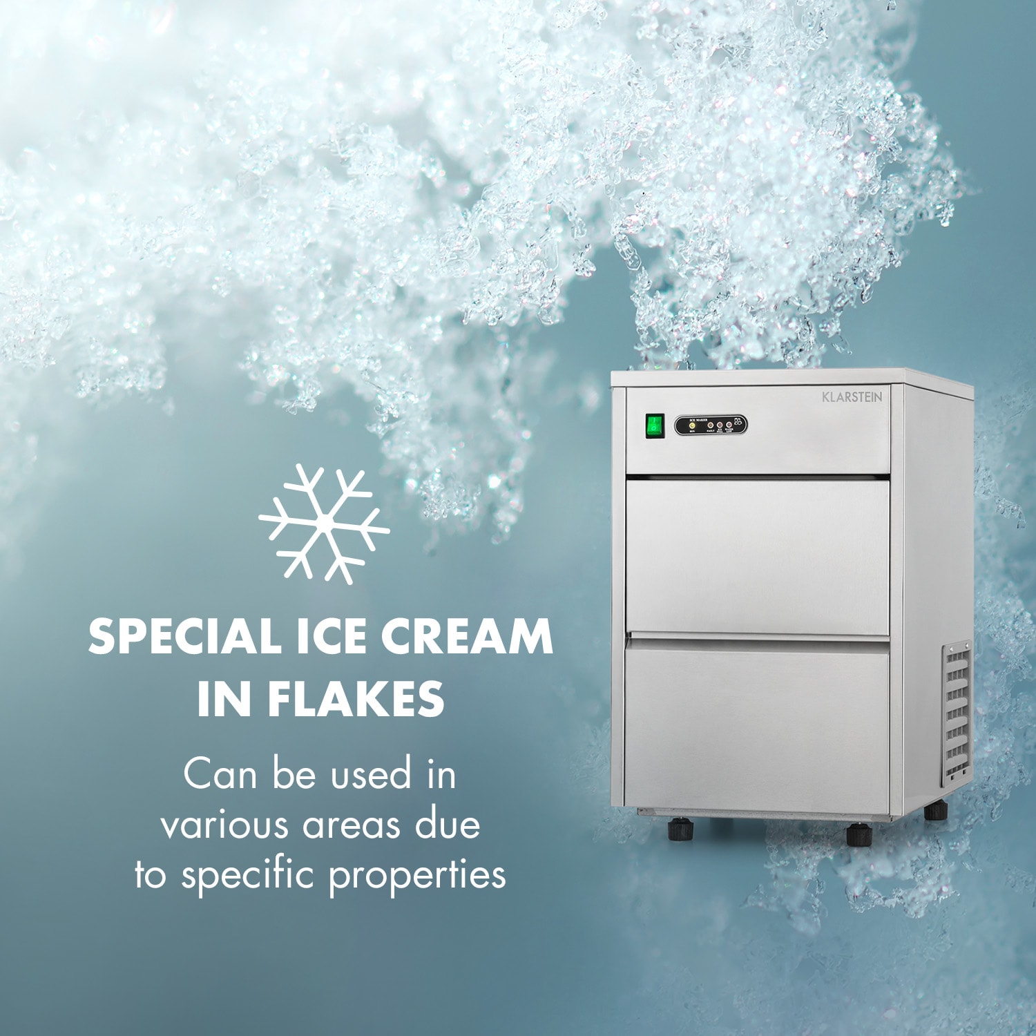 Klarstein Frostica, výrobník ľadu, 20 kg/24 hod., ušľachtilá oceľ, strieborný – Obrázok 2