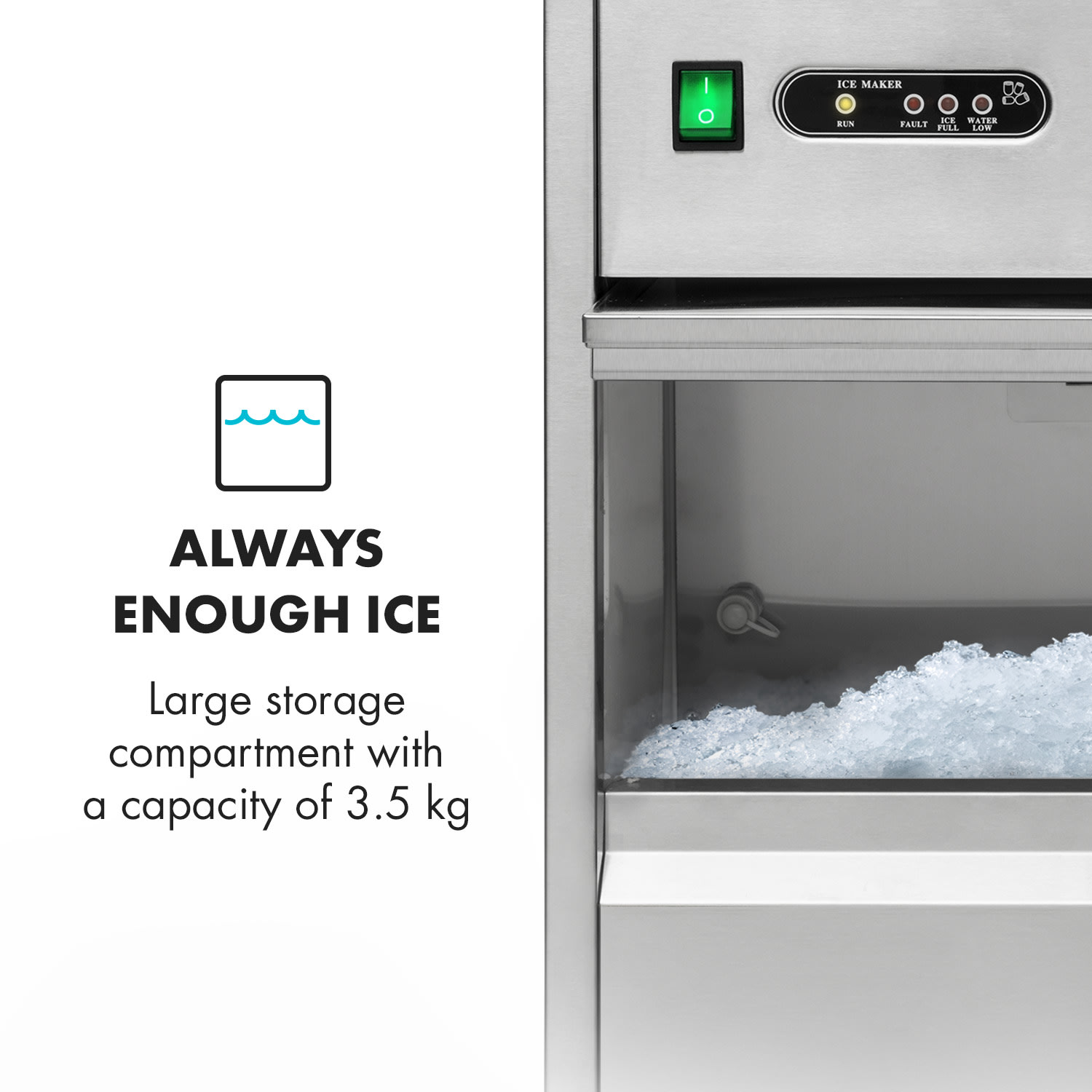 Klarstein Frostica, výrobník ľadu, 20 kg/24 hod., ušľachtilá oceľ, strieborný – Obrázok 5