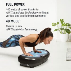 KLARFIT Vibe 4DX, vibračná plošina, 440 W, 10 režimov, 4DX TripleMotor, sivá
