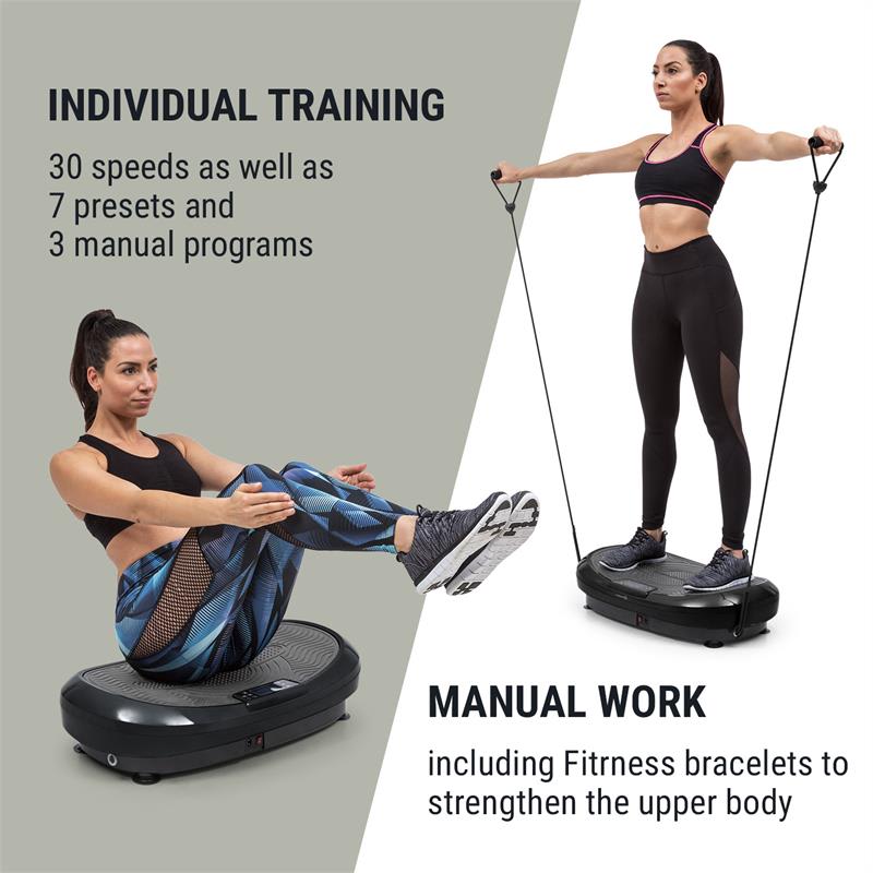 KLARFIT Vibe 4DX, vibračná plošina, 440 W, 10 režimov, 4DX TripleMotor, sivá – Obrázok 5
