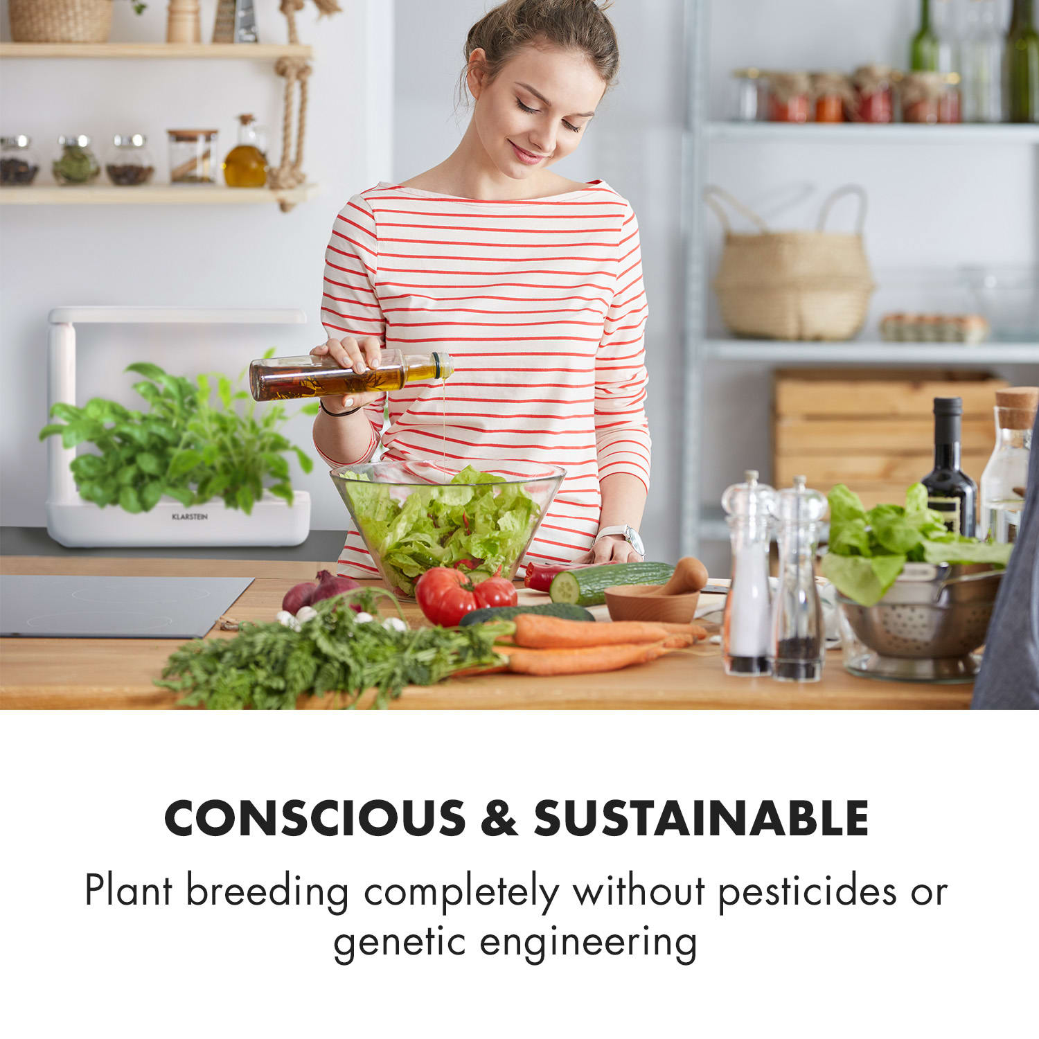 Klarstein GrowIt Cuisine, inteligentná domáca záhrada, 10 rastlín, 25 W LED, 2 litre