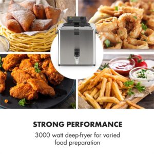 Klarstein Family Fry, fritéza, 3000 W, technológia Oil Drain, nehrdzavejúca oceľ, strieborná