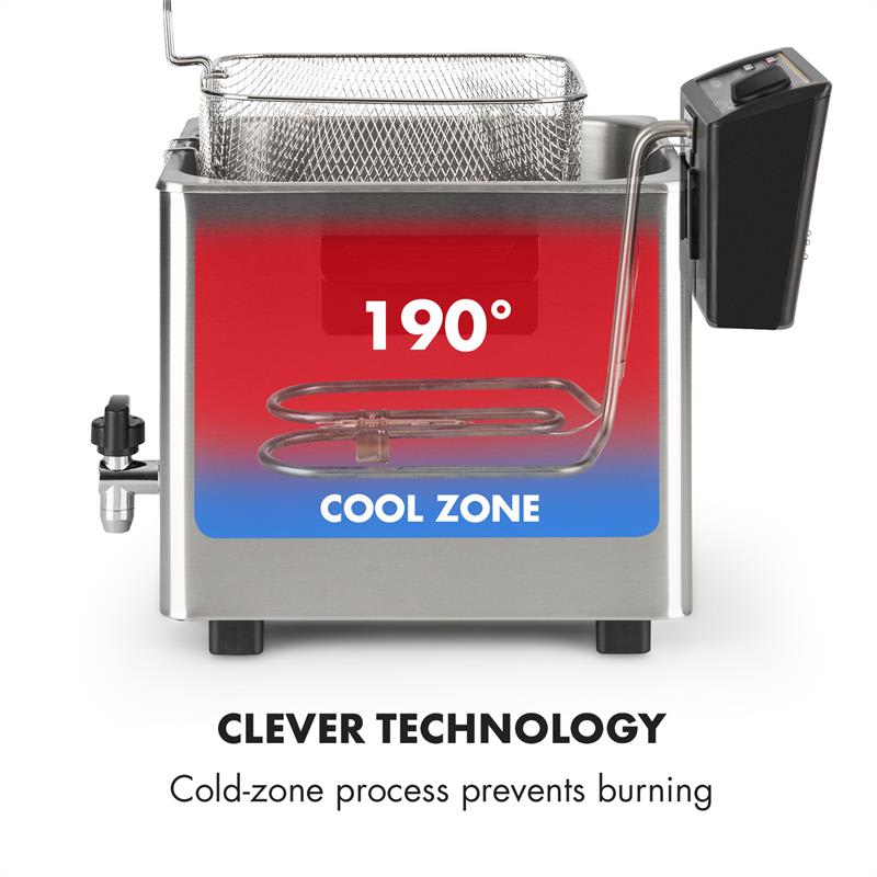 Klarstein Family Fry, fritéza, 3000 W, technológia Oil Drain, nehrdzavejúca oceľ, strieborná – Obrázok 5