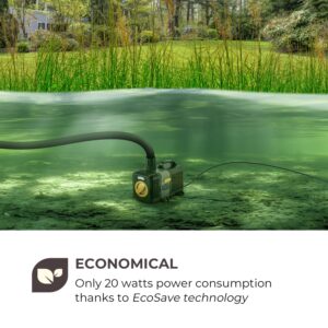 Waldbeck Lagoon 3600, rybníkové čerpadlo, 3600 l/h, EcoSave: 20 W, hĺbka ponoru 2,8 m