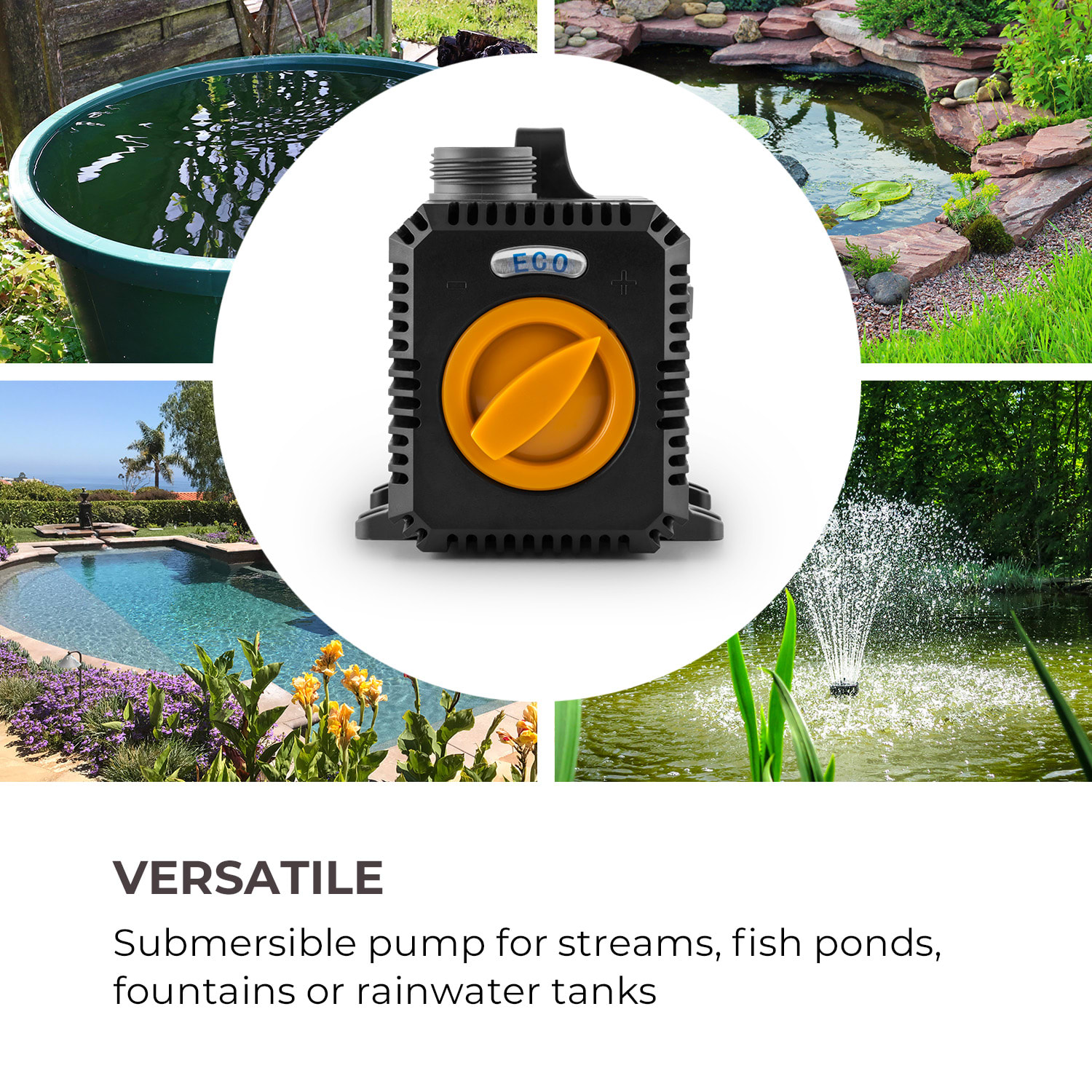 Waldbeck Lagoon 3600, rybníkové čerpadlo, 3600 l/h, EcoSave: 20 W, hĺbka ponoru 2,8 m – Obrázok 5