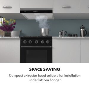 Klarstein Contempo, digestor, 60 cm, podskrinkový, 175 m³/h, nehrdzavejúca oceľ, strieborný
