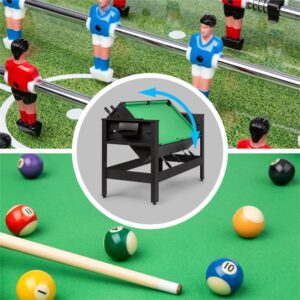 KLARFIT Spin 2 v 1, hrací stôl, biliard, kalčeto, 180° otočný, hracie príslušenstvo, čierny