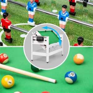 KLARFIT Spin 2 v 1, hrací stôl, biliard, kalčeto, 180° otočný, hracie príslušenstvo, biely